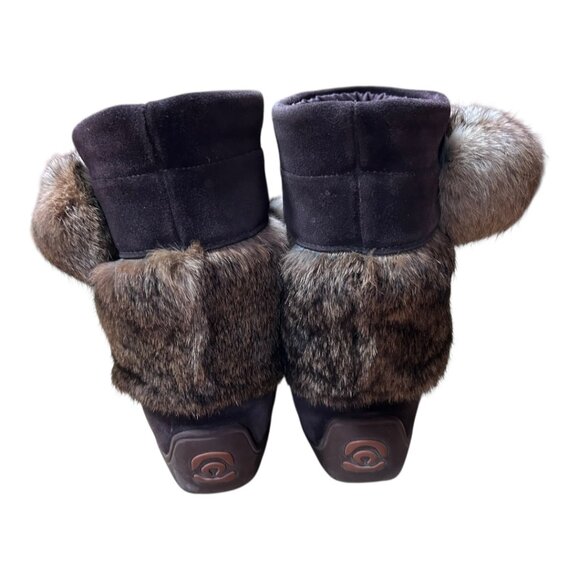 Manitobah Mukluks Short Suede Fur Boots - Waterproof Winter Boots - Picture 2 of 6